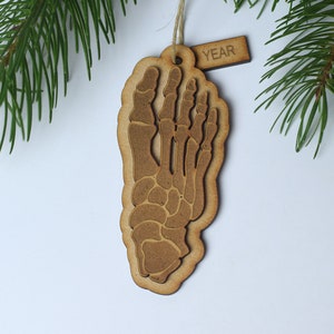 Wood Foot Christmas Ornament, Podiatrist, Podiatry, Doctor Of Podiatry Gift, Medical, Ornament for doctor, Anatomy, X-ray of foot decor