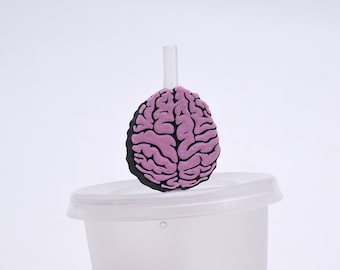 Topper de paja cerebral, regalo de neurólogo, neuro, cerebro, neurología, decoración del cerebro, topper de paja doctor, decoración médica, copa cerebral, regalo cerebral, cerebro