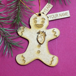 Wood Heart Gingerbread Ornament heart Christmas ornament Doctor ornament  Medical ornament Anatomical heart gift Heart transplant gift heart