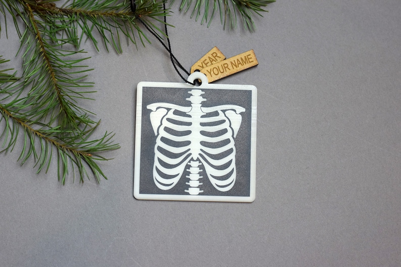 X-ray ornament Radiology Xray Tech Radiologic Technologist Rad Tech Medical Christmas ornament Radiology ornament Rad tech gift bones image 1