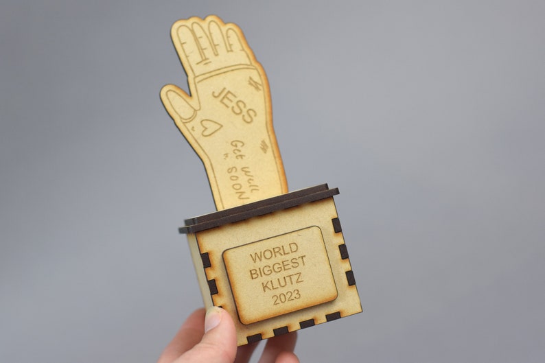 Cast trophy, Broken arm award, Broken arm gift, arm cast, arm cast gift, Cast gift, broken leg gift, Klutz trophy, klutz award image 3