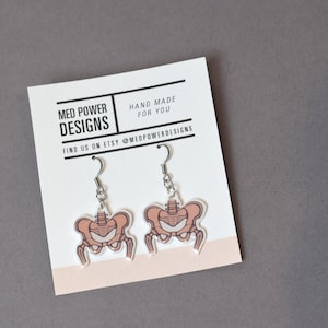 Skeleton thigh earrings, skeleton jewelry, Doctor, Medical earrings, Science, Anatomy, medical professionals, bone earrings