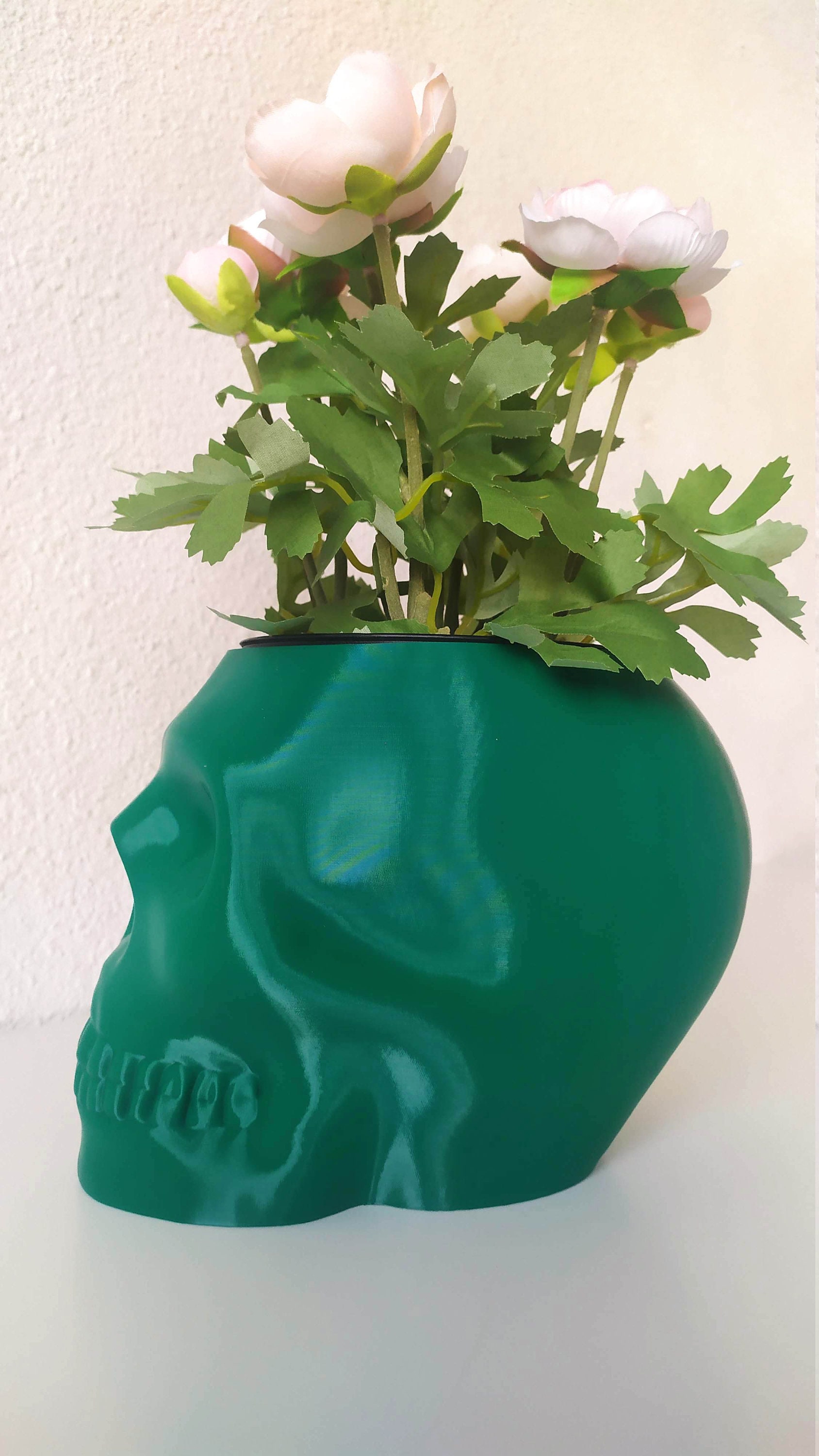 Cache Pot Skull Artisanal et Fabriqué en Polymère Biodégradable Idéal Pour Idée Cadeau Anniversaire 