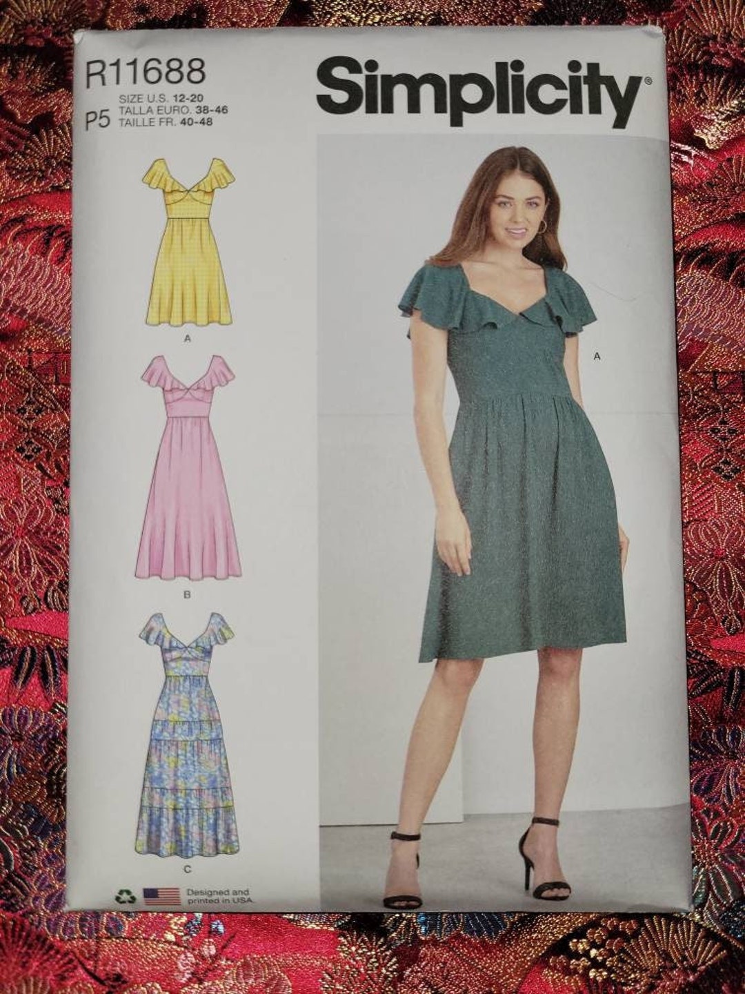 Flounce Dress Sewing Pattern Simplicity 9703/R11688 Womens - Etsy