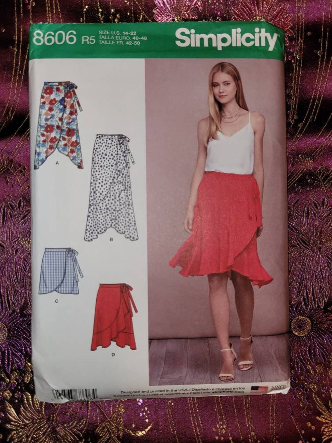Easy Wrap Skirt Sewing Pattern Simplicity 8606 Sizes 1422 Etsy