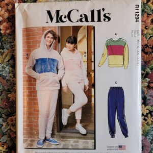 Hoodie and Joggers Sewing Pattern McCall's 8249 Unisex sizes XL-XXXL