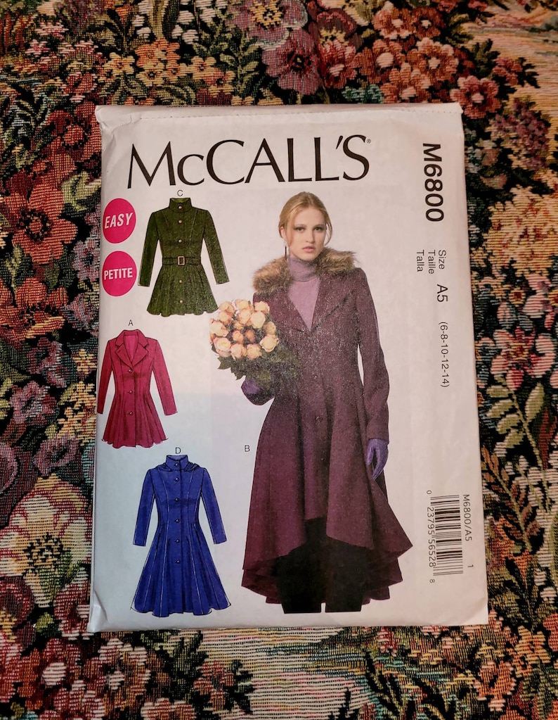 Hooded Winter Frock Coat Sewing Pattern Mccall's 6800 Fit | Etsy