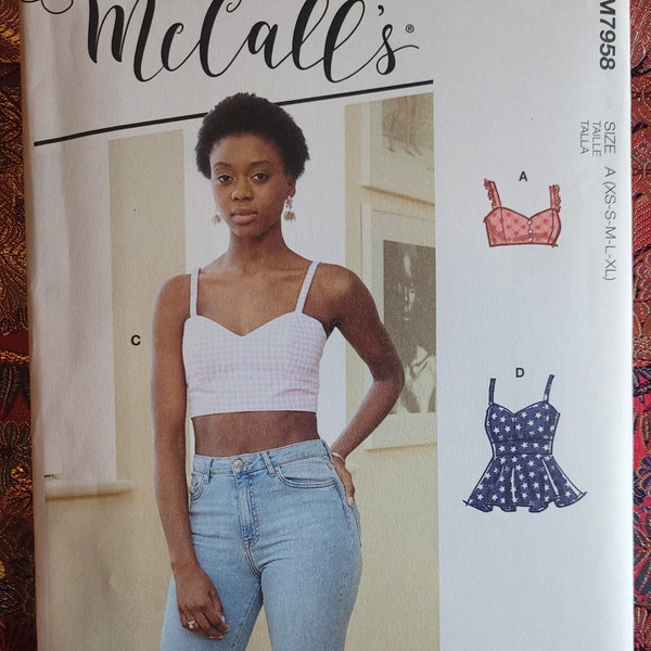 Cute Top for Summer Sewing Pattern, McCalls M7958, Sizes XS-XL