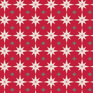 Merry Little Christmas, by My Minds Eye, C14843 Red Starbursts