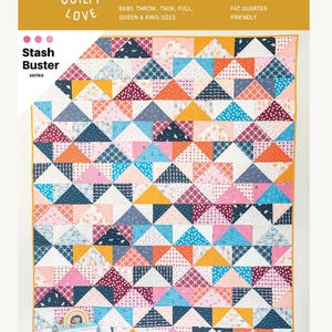 Patchwork Flying Geese Quilty Love Pattern Fat Quarter Friendly Quilt by Emily Dennis #140