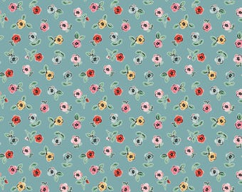 Home Sweet Home Cheery Florals Blue Fabric | Elea Lutz | Vr24467