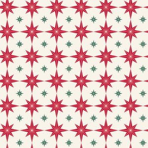 Merry Little Christmas, by My Minds Eye, C14843 Cream Starbursts