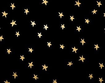 Starry Metallic Black Gold, by Ruby Star | Moda Fabrics, Sold by the 1/2 Yard