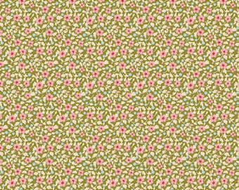 TILDA, Creating Memories SPRING Collection, 130121, Brie Green, sold by the 1/2 yard