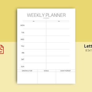 Printable Weekly Planner Modern and Minimalist Template - Etsy