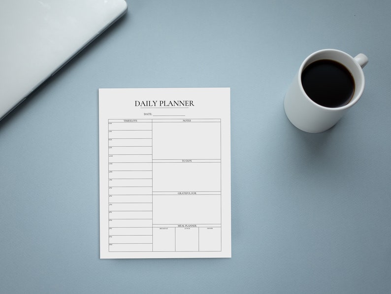 Printable Daily Planner Modern and Minimalist Template - Etsy