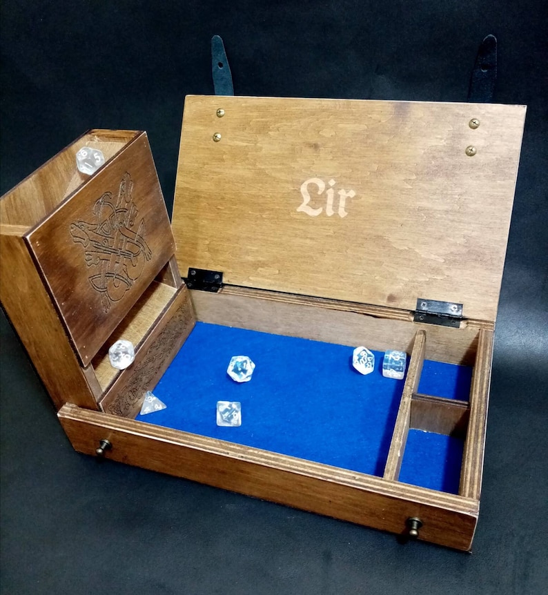 Set Dice Tower and Wooden Dice Tray Dungeons and Dragons Etsy