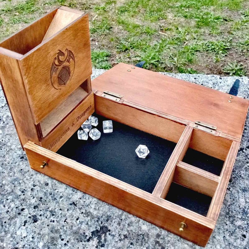Wooden Dice Tray - Etsy