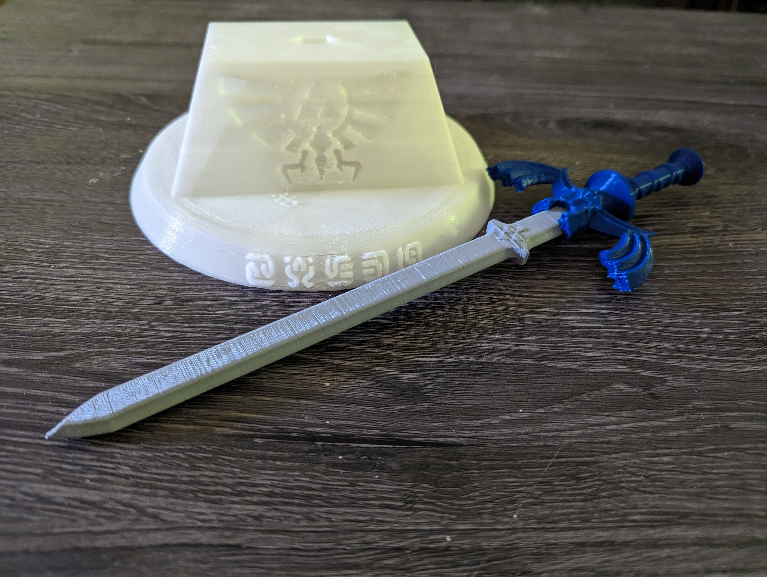 3D Printed & Hand-painted Legend of Zelda Master Sword in Stone