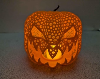 Halloween Jack O Lantern Candle Holder, Pumpkin Tealight Decor