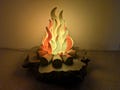 Campfire Night Light, Rustic Lamp, Cozy Warm LED Cabin Decor