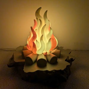 Luminária Noturna para Fogueira, Lâmpada Rústica, Decoração Aconchegante de Cabana em LED