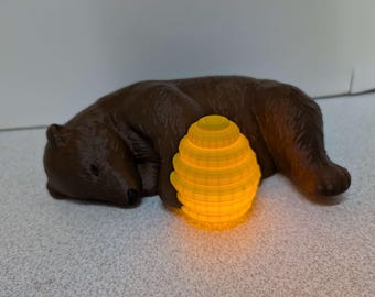 Bear Honey Comb Lamp, Night Light, Desk Lamp, Decor