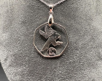 Isle of Man Falcon Coin Necklace