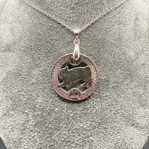 Isle of Man Manx Cat 10 Pence Coin 925 Sterling Silver Necklace