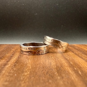 British 20 Pence Coin Ring