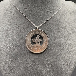 Hong Kong 1 dollar coin necklace