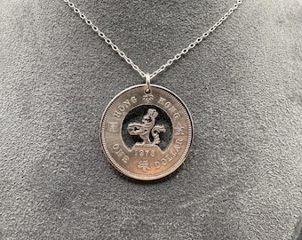 Hong Kong 1 dollar coin necklace
