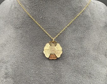Hong Kong 20 Cents six Leaf clover Necklace