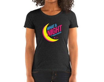 Ladies' short sleeve t-shirt - neon logo on dark