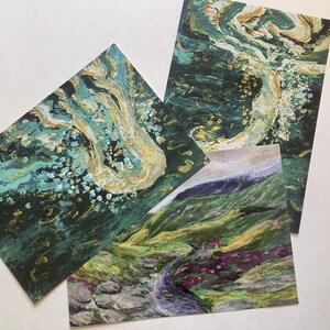 Paquete de 3 impresiones A5 / tarjetas de pinturas originales