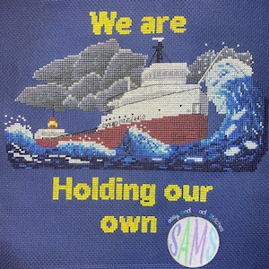 Edmund Fitzgerald ~Digital Download Cross Stitch ~ Great Lakes, Michigan, Great Lakes, Historical, History, Modern, Nautical