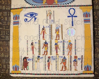 ¡COMPLETO! Dioses y diosas egipcios en punto de cruz SAL ~ Mitología, Egipto, Punto de cruz, Panteón