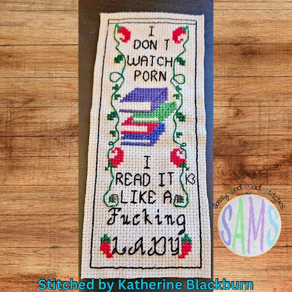 Ladies' Bookmark ~ Cross Stitch Pattern, Smut, Spicy, Books, Reading, Funny, Snarky, Sassy