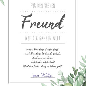 Urkunde für den besten freund auf der ganzen welt Etsy.de