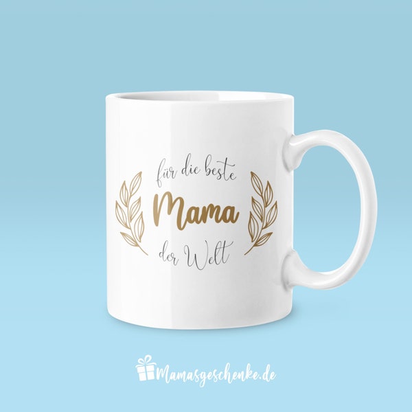 Geschenk für die beste Mama der Welt - Tasse - Bohemien - Trockenblumen - Boho -  minimalistisch