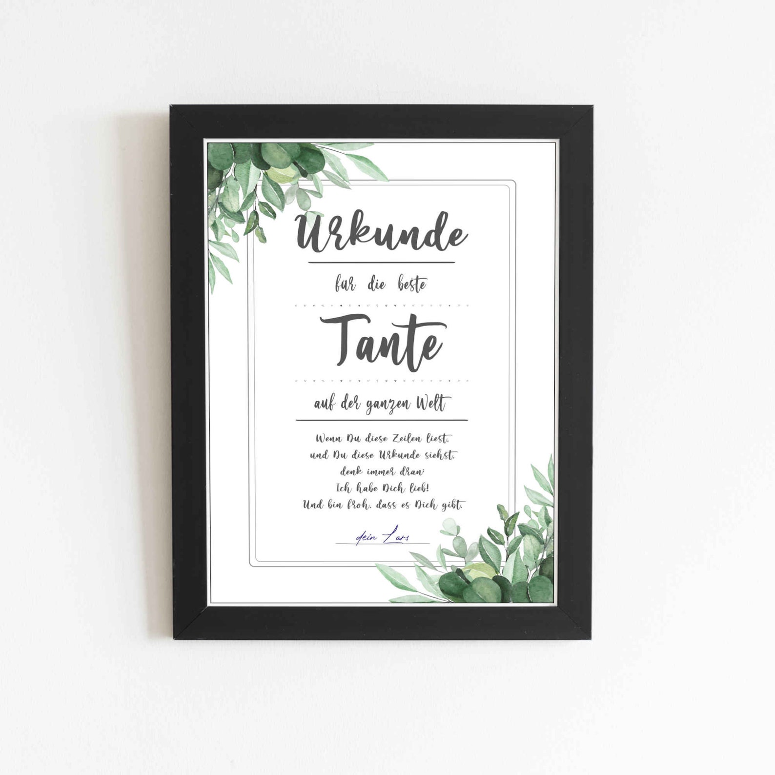 Certificate for the Best Aunt in the Whole World - Etsy UK