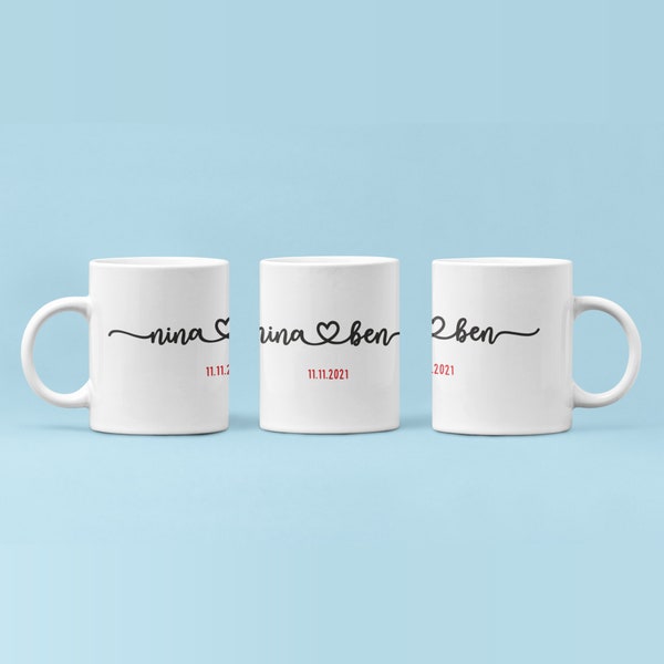 Partnertasse | Tasse personalisiert | Tasse mit Namen | Tasse für Hochzeit | Hochzeitsgeschenk |