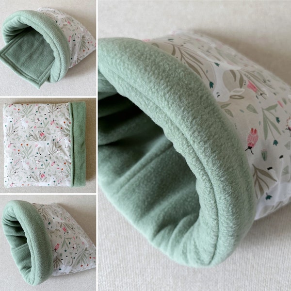 Guinea pig snuggle sack "Spring Meadow" fleece