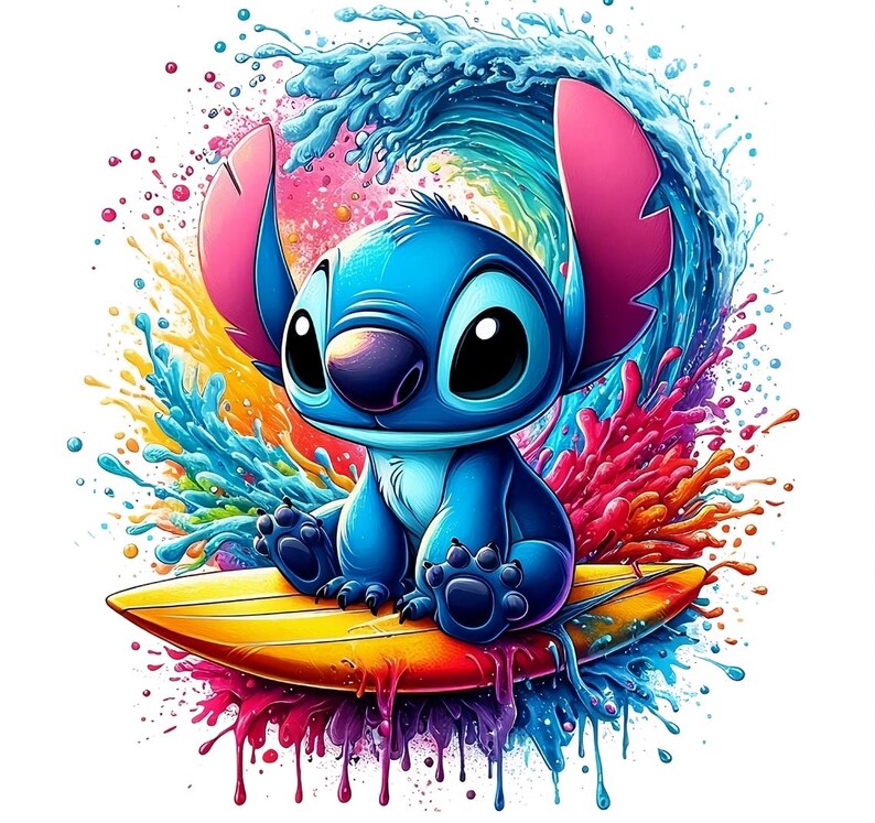 5 PNG Stich Splash Colorful Digital Design for Sublimation High ...