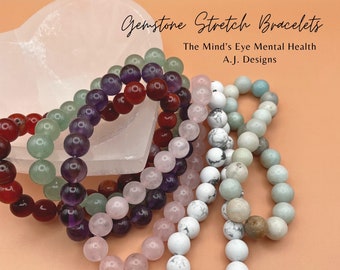 Healing Gemstone Stretch Bracelet with Tassel (Medium Beads)