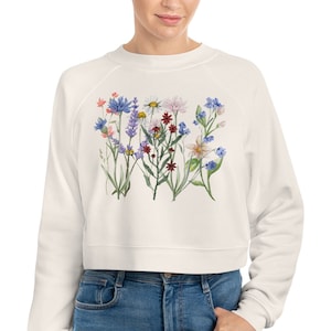 Wild Flower/Women's Cropped Fleece Pullover