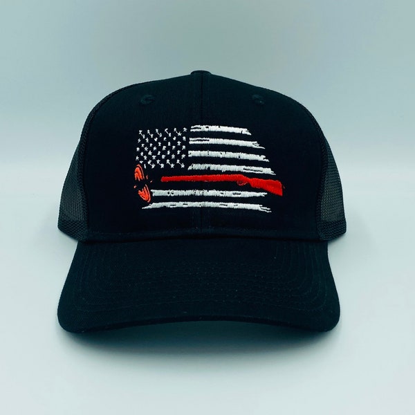 Trap Shooting American Flag-Hat