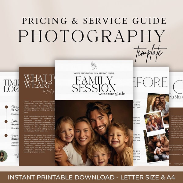 Photography Welcome Guide | Family Photography Style Guide | Photographer Pricing Template | Client guide for photographers | Family Session