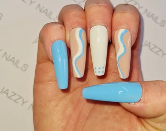 Baby Blue Nails Etsy Baby Blue Nails Etsy
