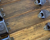 Rustic Bottle Opener With Cap Catcher Cast Iron Wall Mounted Reclaimed Wood Bar Home Vintage Gift Home Bar Kitchen